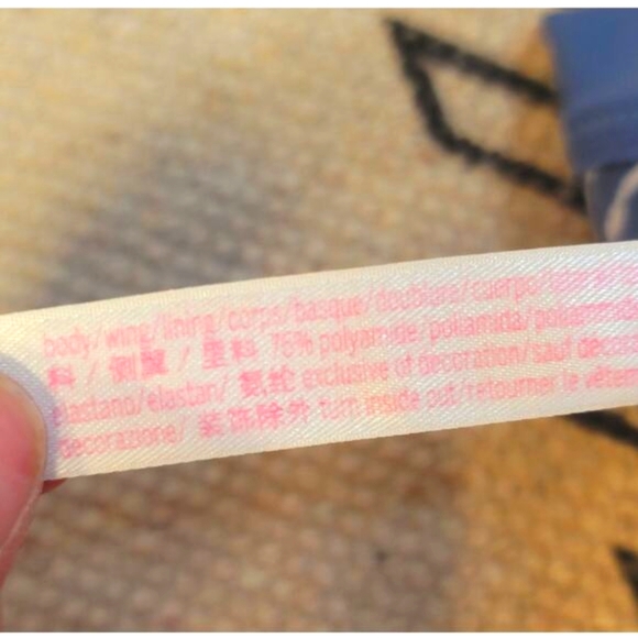 VS PINK BLUE MARBLE BONDED TRIANGLE BRALETTE, SZ LARGE - Picture 13 of 13